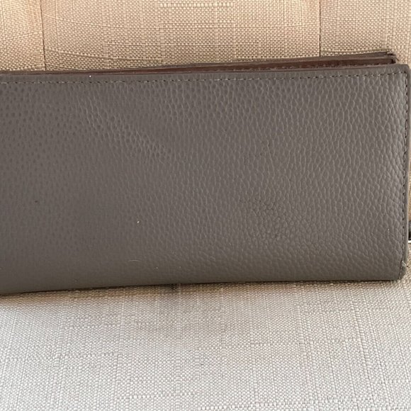 Nicole Miller Women Wallet Clutch Gray Leather Purse Card Holder Long Wallet - Picture 2 of 10